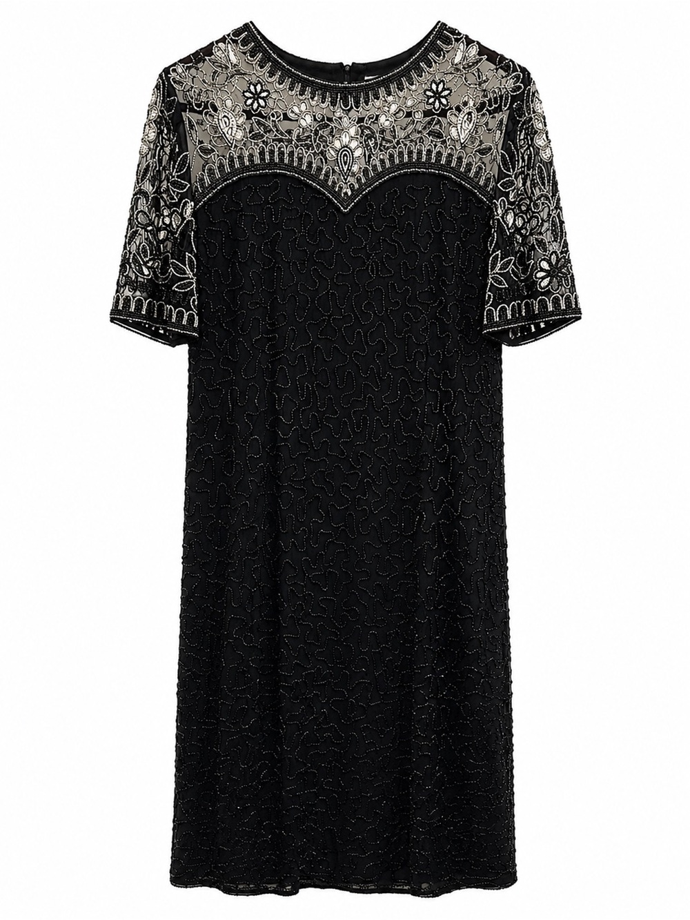 Vintage Brilliante Beaded Silk Cocktail Dress Women’s Size L